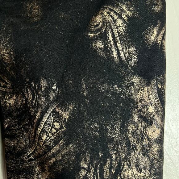 Free People Jayde Metallic High Rise Flare Leg Jeans In Black Tie Size 26 - Picture 10 of 15